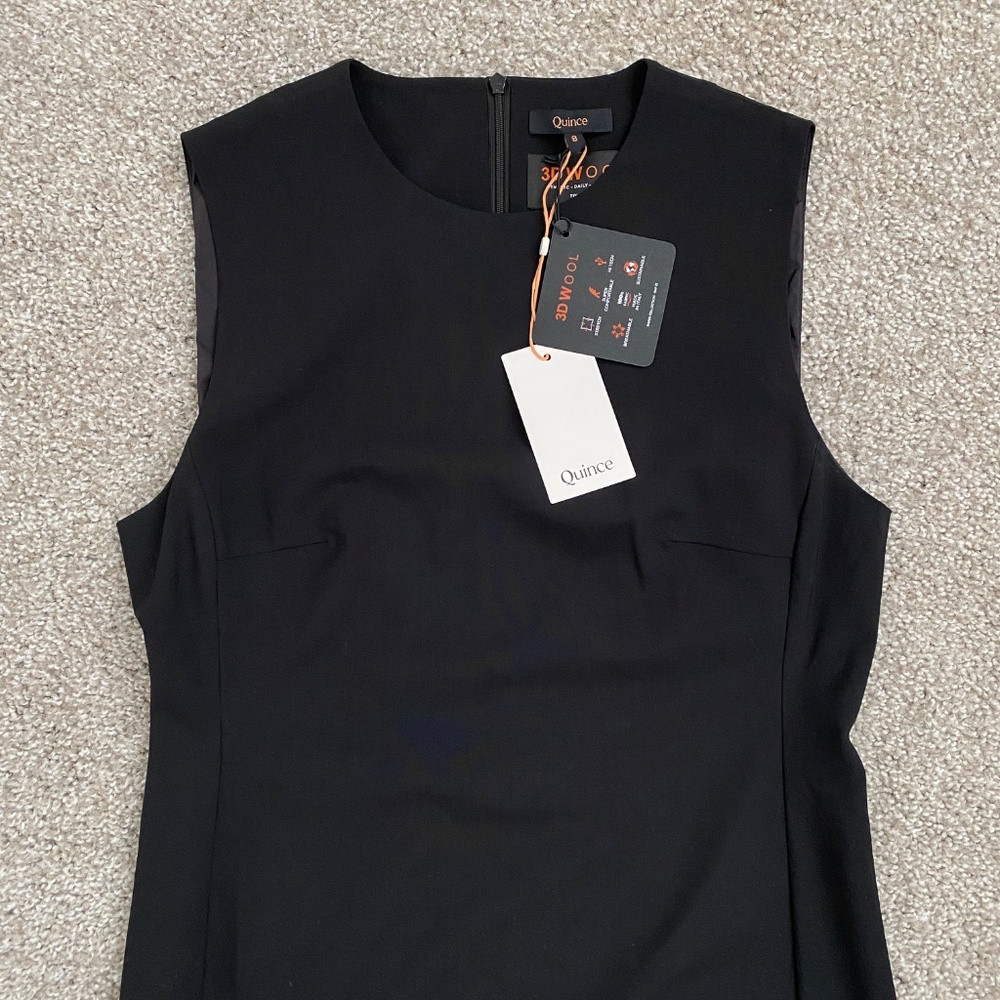 Quince Women's Italian Wool Sleeveless Dress Black Size 8 - Picture 4 of 6